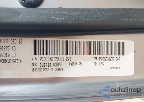 2013 Dodge Challenger R/T z USA, uszkodzony, nr VIN 2C3CDYBT7DH611270